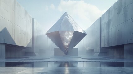 Abstract diamond-like structure in a monumental setting