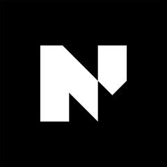 Letter N shield creative abstract logo