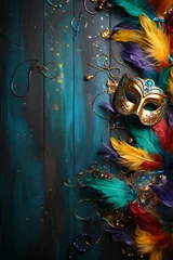 Deurstickers venetian carnival mask © MDQDigital