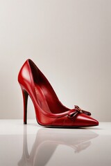 AI-Generated Red Women's Shoes - Elegant Beauty on White Background