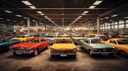 a row of cars in a parking lot from different angles and points of view.