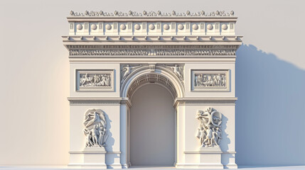 Fototapeta premium Majestic Arc de Triomphe stands as a symbol of triumph, ready to welcome athletes and spectators to the Summer Olympics in Paris.