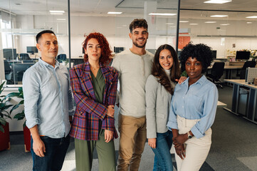 Portrait of a diverse business people posing in the office