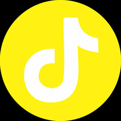 Yellow tik tok   logo vector