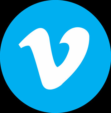   Blue vimeo logo vector