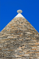 Fototapeta na wymiar Roof of a trullo house, detail, Alberobello, Apulia, Italy, Europe