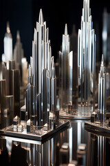 Obraz premium Avenue of Chrome Skyscrapers: Art Deco