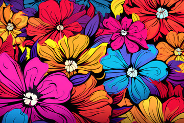 Bright Pop Art Flowers: A Floral Fantasy