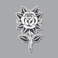 Rose tattoo illustration vector design