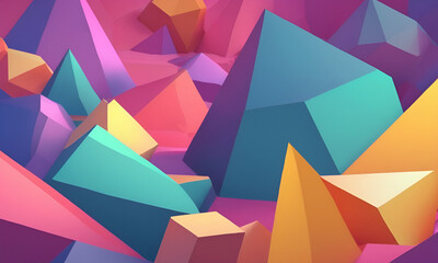 3d illustration Abstract low poly background