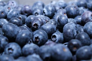 Close up of fresh blueberries, natural background 