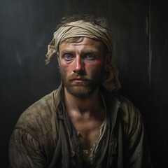 Sailor from the 1800's living aboard a ship - obrazy, fototapety, plakaty