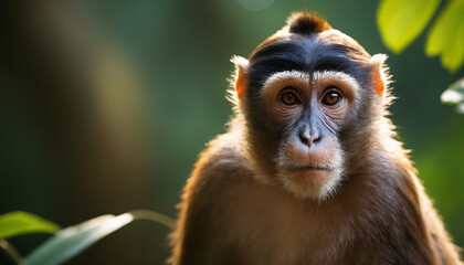 Cute Monkey Portrait in Jungle