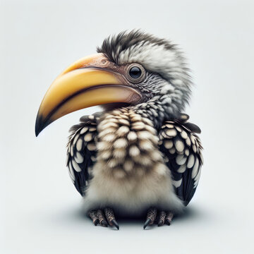 Hornbill bird, Buceros bicornis, Great Indian hornbill, Rainforest, Gran Calao, птица-носорог, high quality portrait, isolated white background.