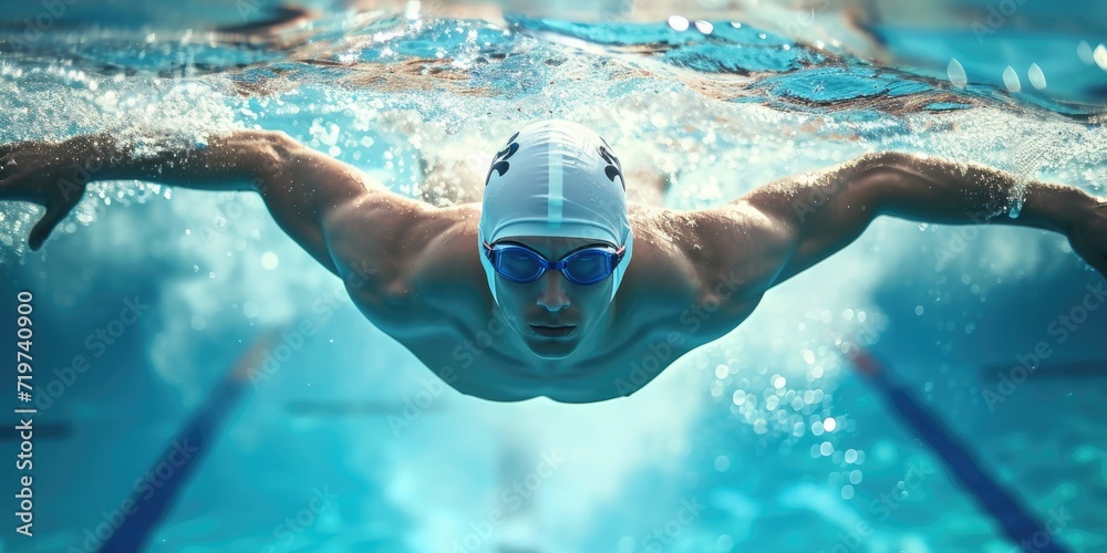 Canvas Prints Close up shot of athlete swimming