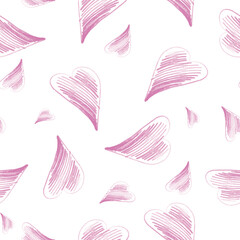 Pattern with a heart for Valentine's Day for textiles, labels, geometric style templates. Pink is a modern color.
