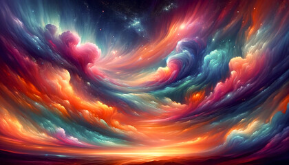 虹色の雲（AI画像）