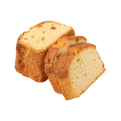 Sliced pound cake isolated on transparent background	