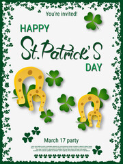 St.Patrick's Day flyer, greeting and invitation card, banner, coupon, booklet, voucher design template
