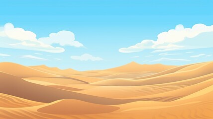 Fototapeta na wymiar cartoon illustration Sahara Desert, Endless sand dunes and nomadic culture. 