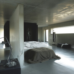 Modern minimalistic bedroom