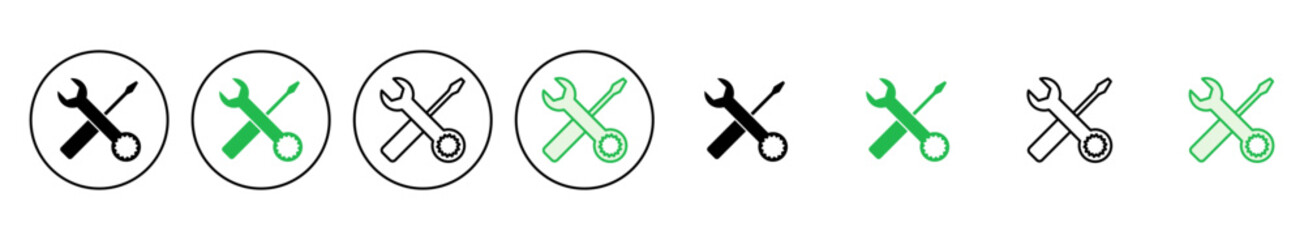 Repair tools icon set. tool icon vector. setting icon vector. Wrench and screwdriver. support, Service