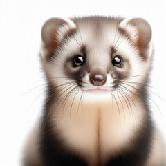 Fototapeta premium Beech marten, martes foina, Garduña, Marta de haya, Куница буковая, Martes martes, Garduño, high quality portrait, isolated background.