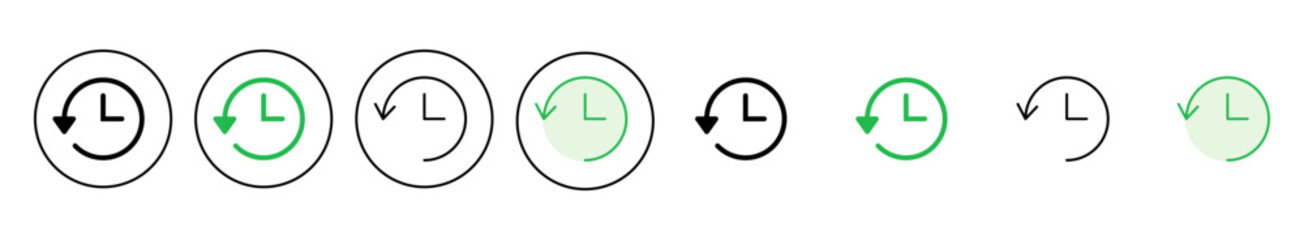 History icon set. recent event history