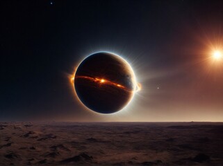 Obraz premium Artists Impression of a Solar-Like Object in Outer Space. Generative AI.