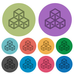 Blockchain alternate color darker flat icons