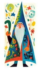 wizard old beard fairytale character cartoon illustration fantasy cute drawing book art graphic