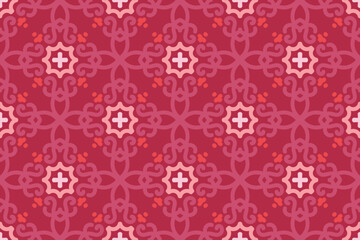 pink seamless pattern background with vintage style. suitable for textile, tile, wall decor, background, banner