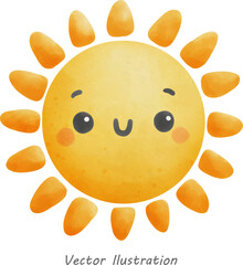 Watercolor Sun Artwork: Luminous Celestial Painting