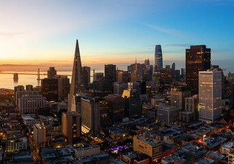 San Francisco aerial view sunrise