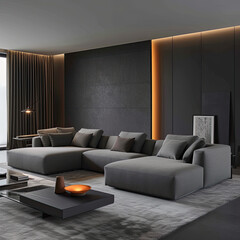 Charcoal Grey Sofa in a Contemporary Living Area