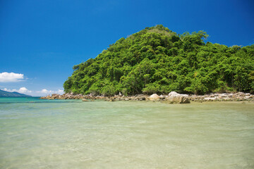 Fototapeta premium Guaeca beach, Sao Sebastiao, Brazil
