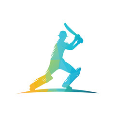 Obraz premium Cricket Player Logo Unique Style Design