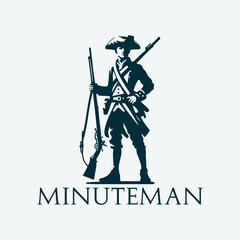 Minuteman fighter standing while holding a old riffle