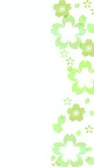 縦型、16:9、水彩風の美しい桜のイラストフレーム