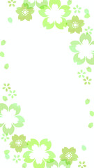 縦型、16:9、水彩風の美しい桜のイラストフレーム