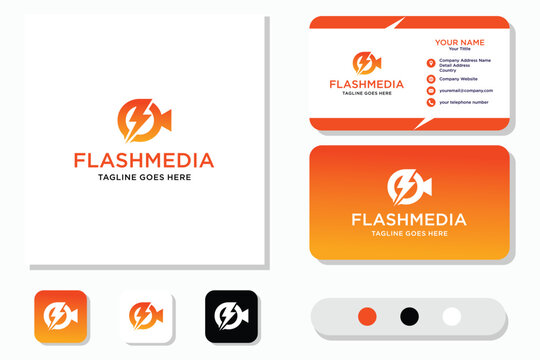Flash media shoot logo design and business card