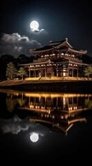 Fototapeta premium japan zen temple todai landscape panorama view photography Sakura flowers pagoda peace silence