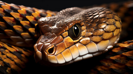 Fototapeta premium A mesmerizing patterned king cobra, AI Generative.