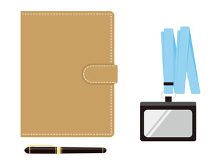 ビジネス手帳とIDカードケースと万年筆