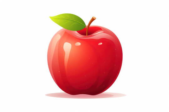 Juicy Red Organic Apple: A Delicious Symbol of Freshness and Health on a White Background