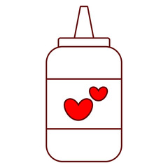 Kitchen drink icon with media in various shapes, heart art illustration