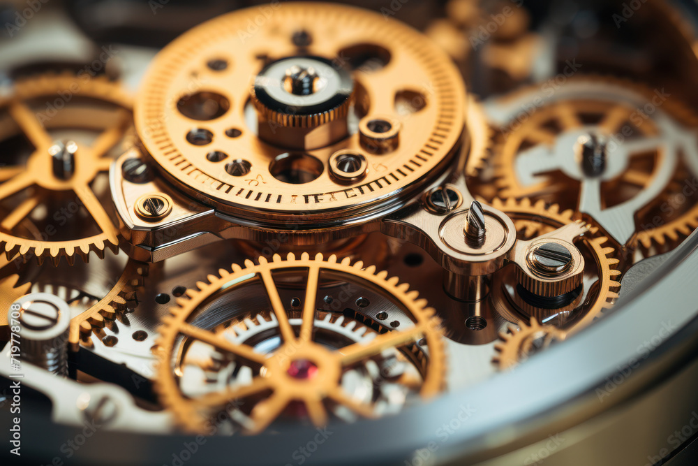 Poster a gears mechanism turning smoothly, depicting the seamless integration and functionality of a well-e
