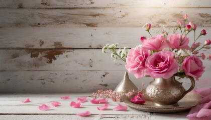 Flowers composition for Valentine's, Mother's or Women's. Valentine's day concept.