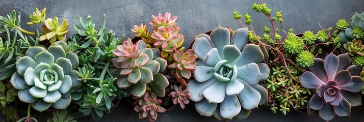 Fotobehang Overhead photo of gorgeous succulents  © Brian