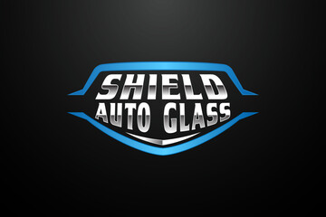 Windshield auto glass repair logo identity car fix auto glass company logo for service and automotive